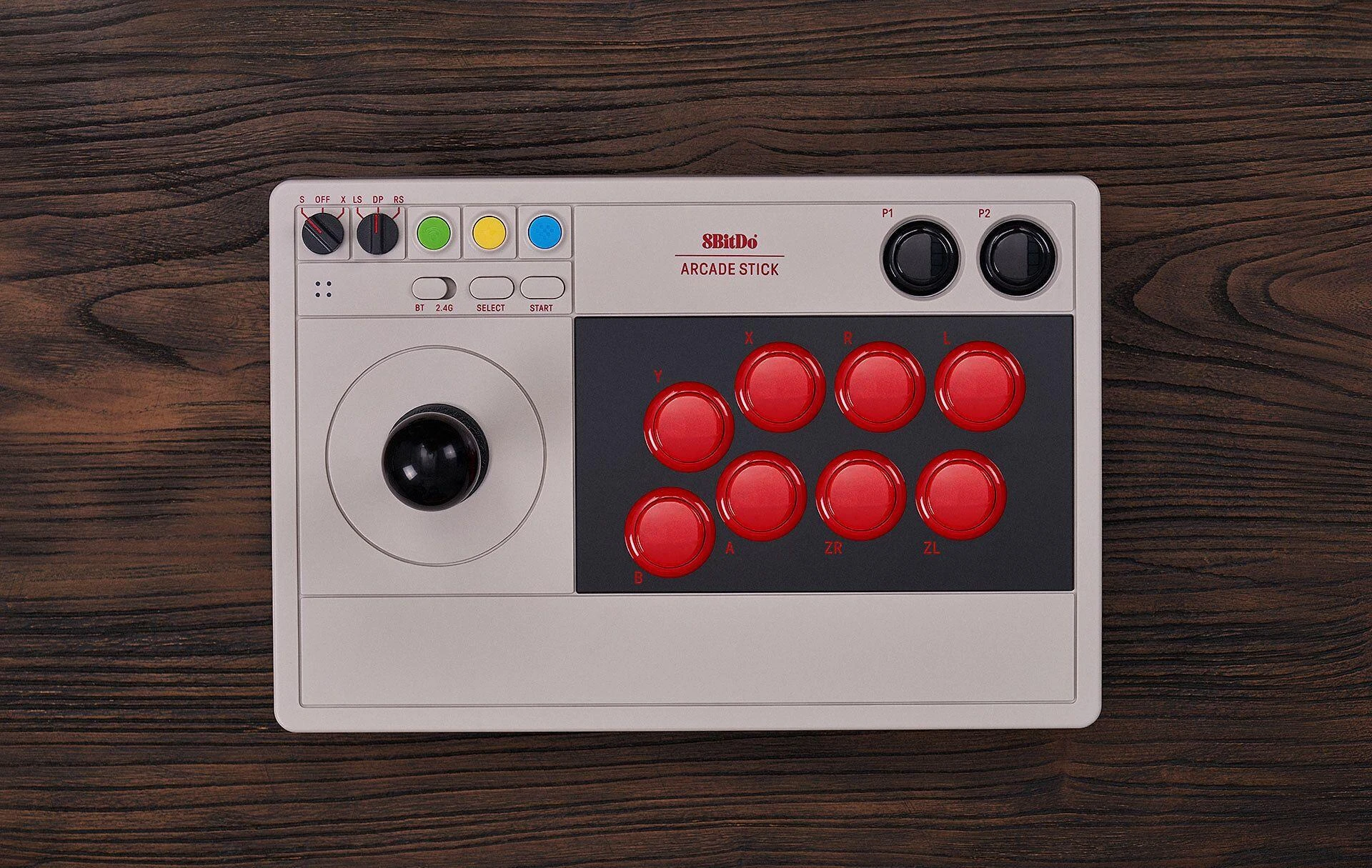 8BitDo Arcade Stick Switch ir PC (pilkas)