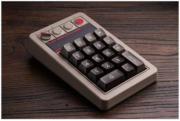 8BitDo mechaninė skaičių klaviatūra su LED ekranu, Bluetooth, 2,4G, C64 Edition, Windows/Android