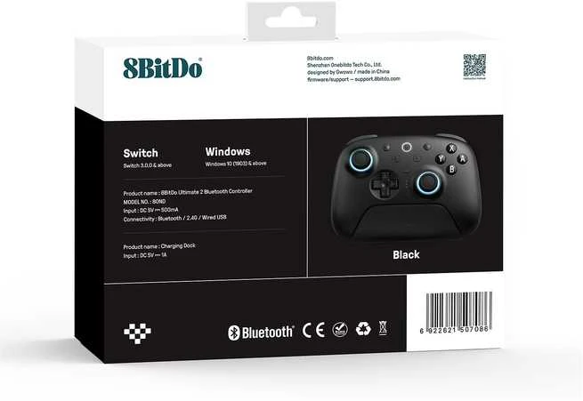 8BitDo Ultimate 2 BT belaidis valdiklis | Juodas