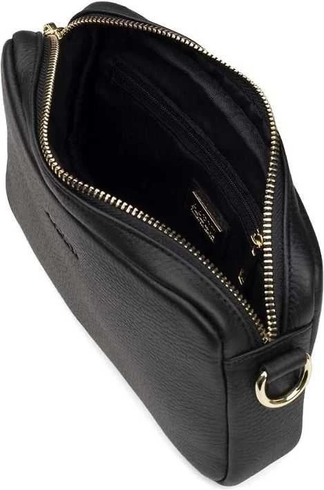 Aarni Crossbody Bag -olkalaukku, musta, kultainen vetoketju