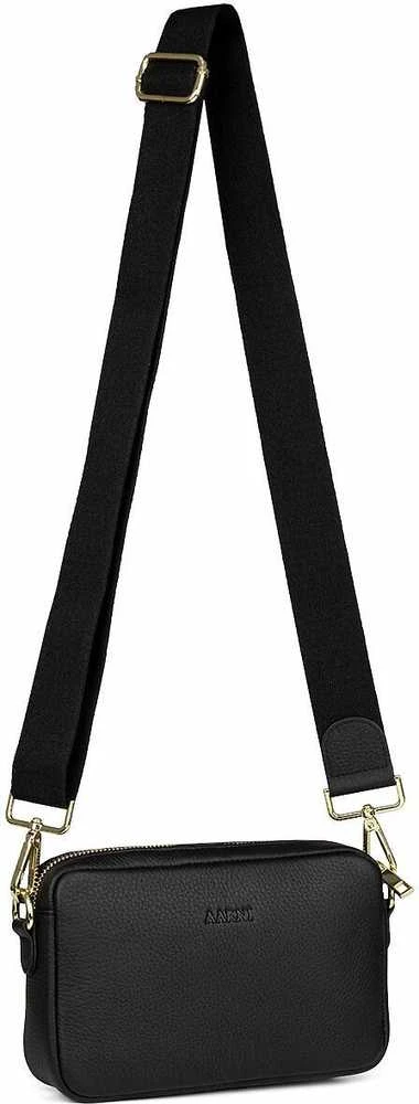 Aarni Crossbody Bag -olkalaukku, musta, kultainen vetoketju