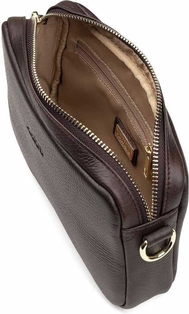Aarni Crossbody Bag -olkalaukku, tummanruskea, hopea vetoketju
