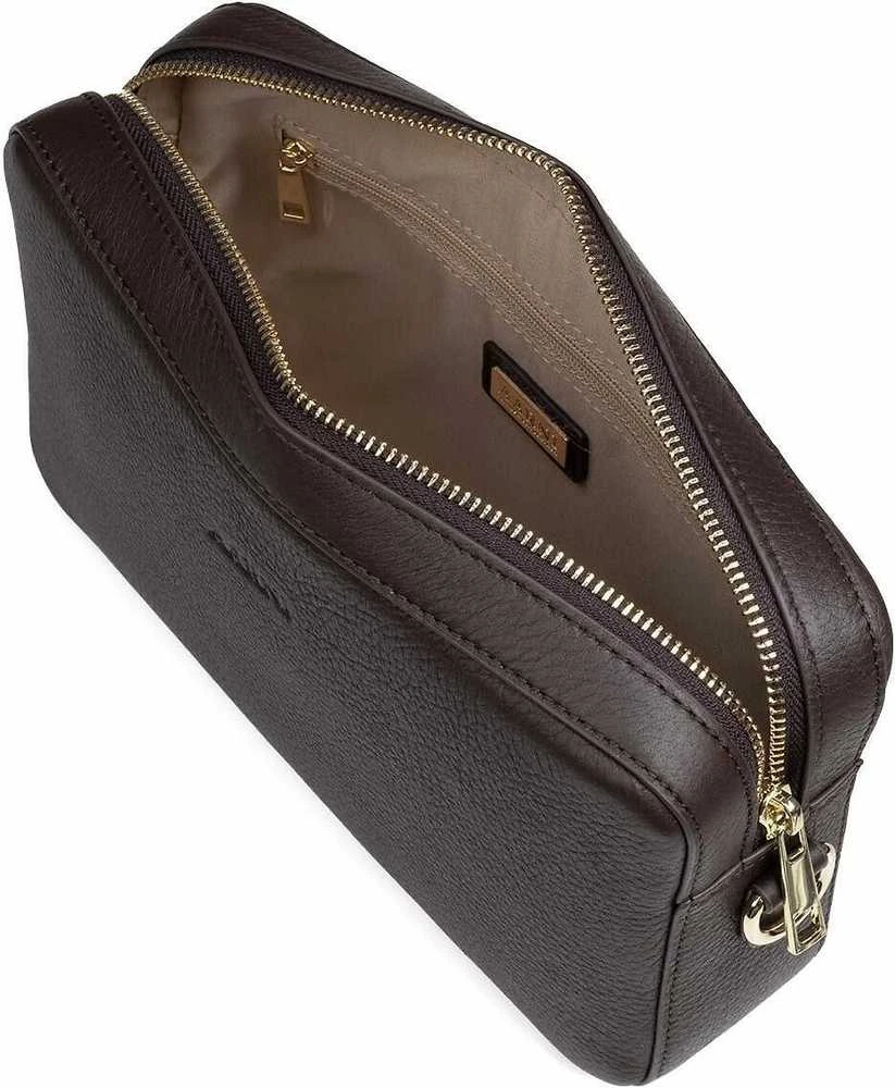 Aarni Large Crossbody Bag -olkalaukku, tummanruskea/kulta