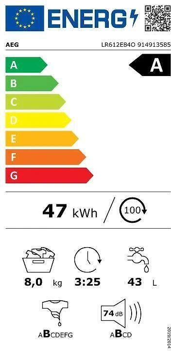 Skalbimo mašina AEG LR612E84O 6000-sarjan pyykinpesukone