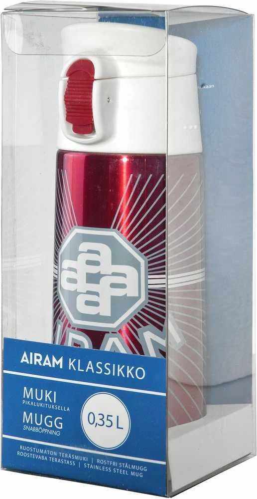 Airam Klassikko teräsmuki 0,35 l, punainen