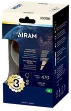 Airam LED G95 -lamppu, E27, 3000K, 470lm, kirkaskupuinen