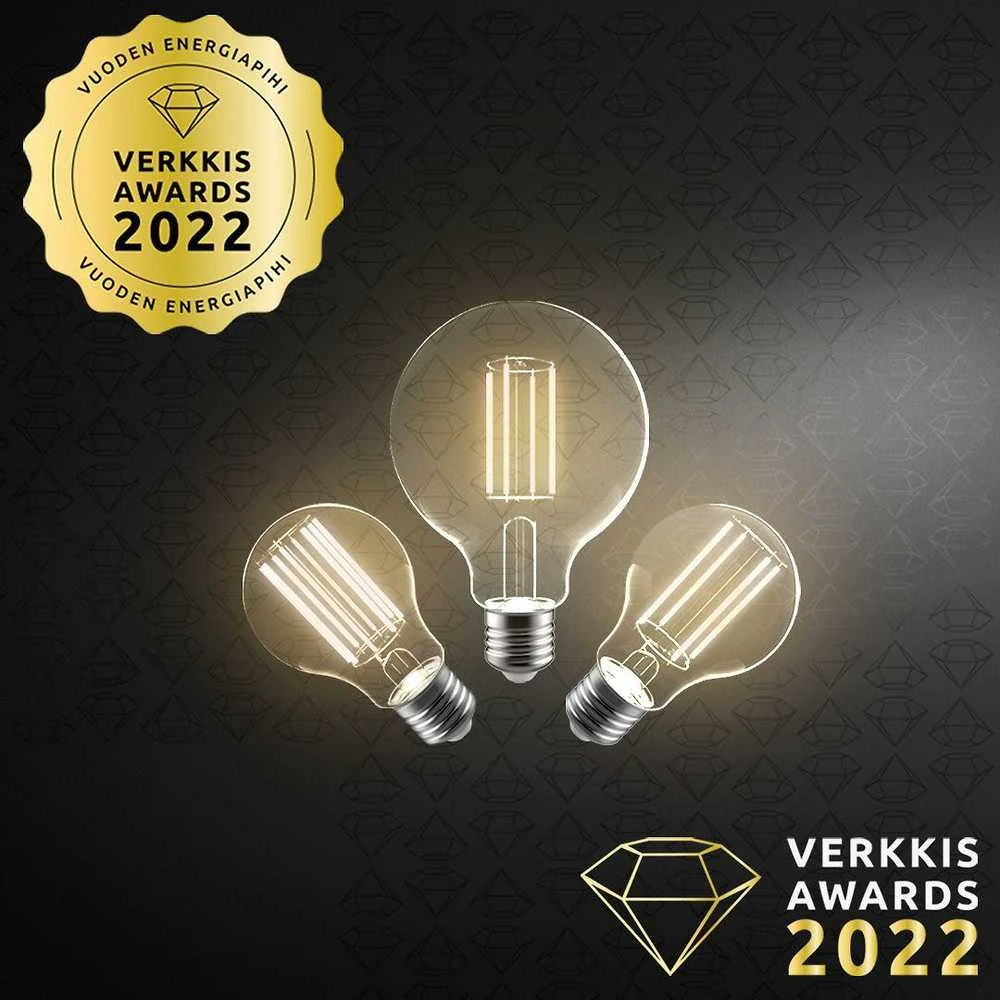 Airam LED G95 -lamppu, E27, 3000K, 470lm, kirkaskupuinen