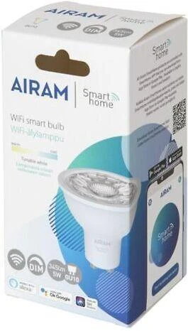 Airam SmartHome prožektorius, GU10, 400 lm, derinamas baltas, WiFi