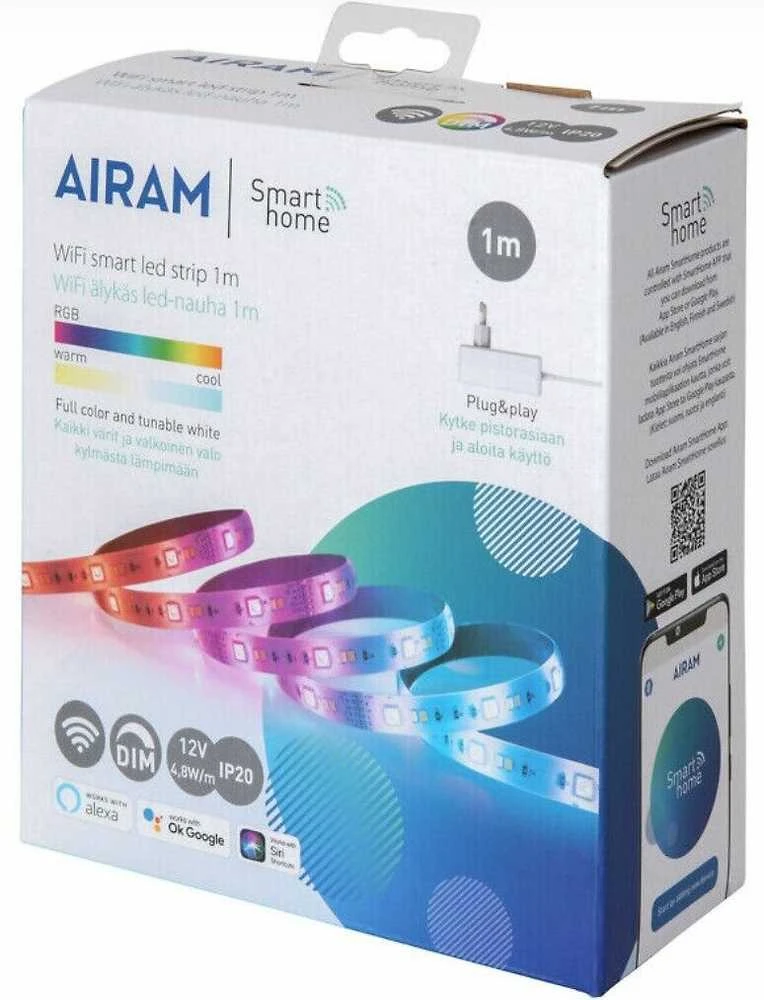 Airam SmartHome Strip -LED 1 m, 12 V, RGBW