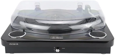 Aiwa LPS-25BK vinyylisoitin sisäänrakennetuilla kaiuttimilla, musta