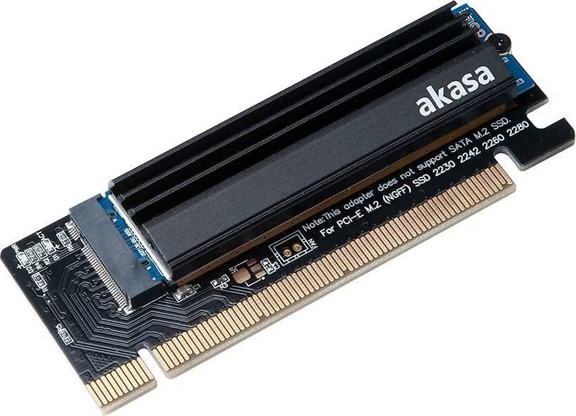 Akasa M.2 PCIe Adapteris with Cooler – juodas