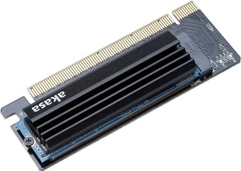 Akasa M.2 PCIe Adapteris with Cooler – juodas