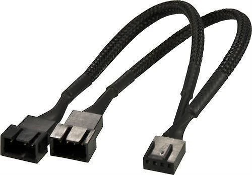 Kabelis AKASA 4-pin PWM, 0.1m, juodas / AK-0022