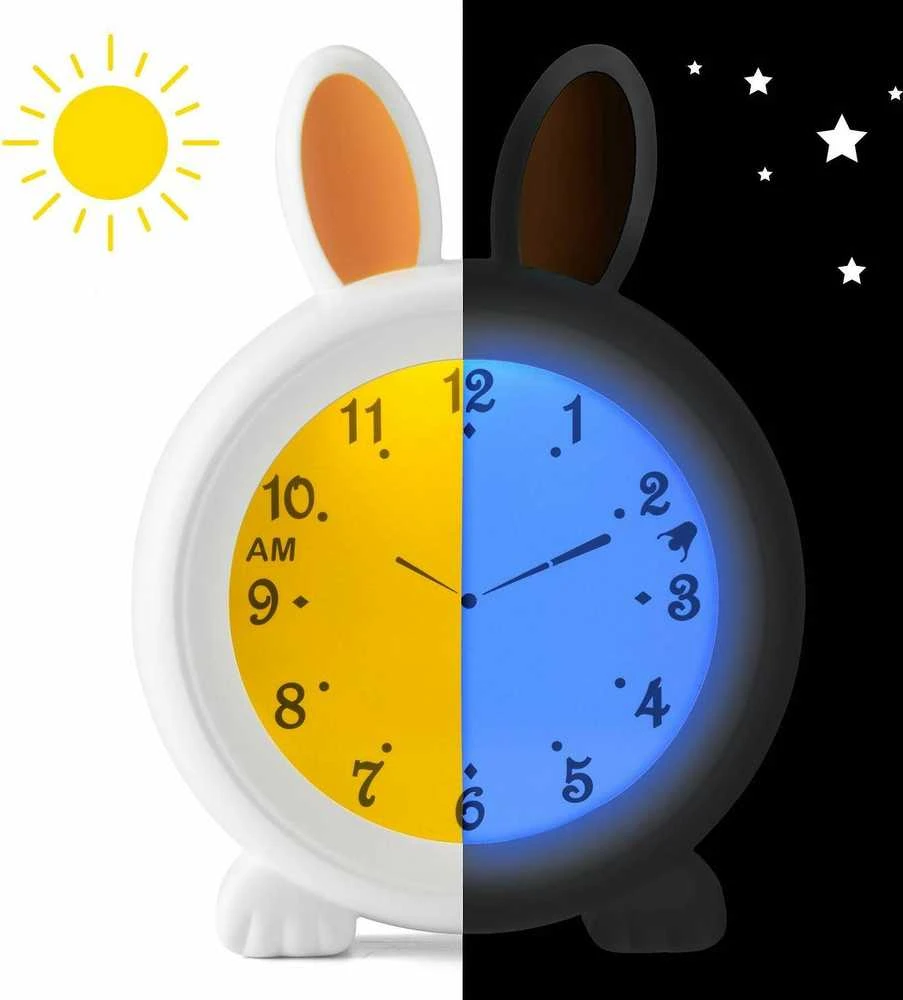 Naktinė lempa yra žadintuvas, miego treniruoklis Alecto BC100BUNNY