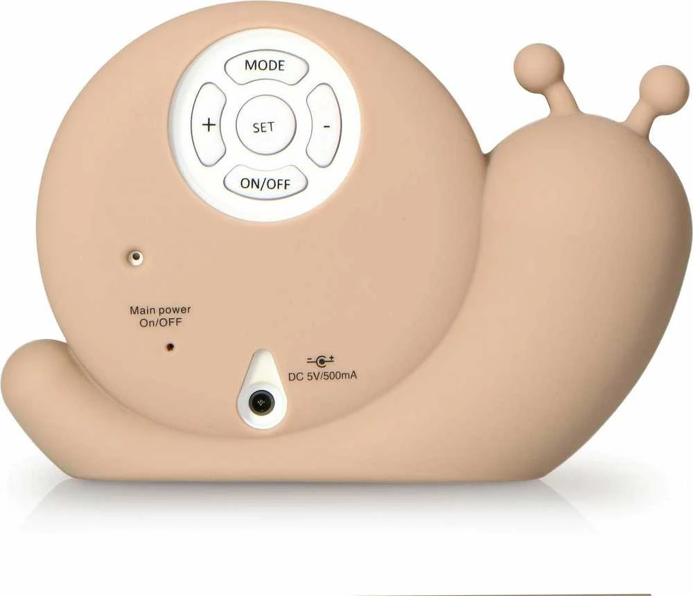 Alecto Baby Simon Snail -unirytmiä opettava herätyskello, taupe