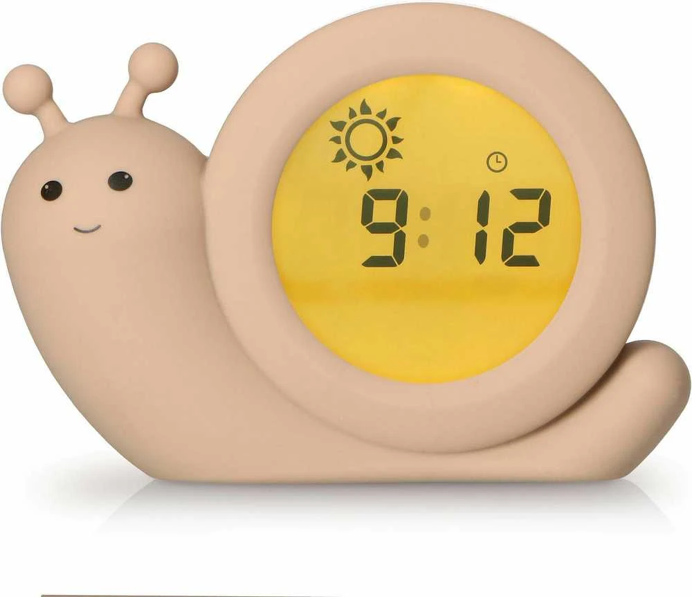 Alecto Baby Simon Snail -unirytmiä opettava herätyskello, taupe