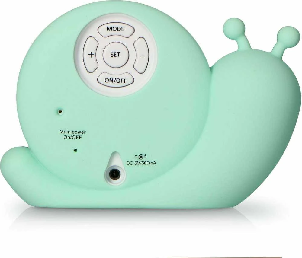 Niania Usorteret Alecto Baby Simon Snail miego ritmo žadintuvas, mėtinės žalios spalvos