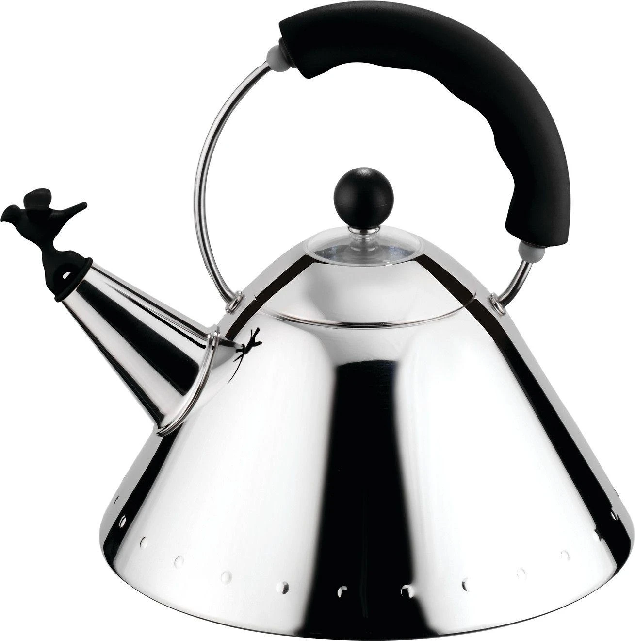 Alessi 9093 virdulys su juodu paukšteliu