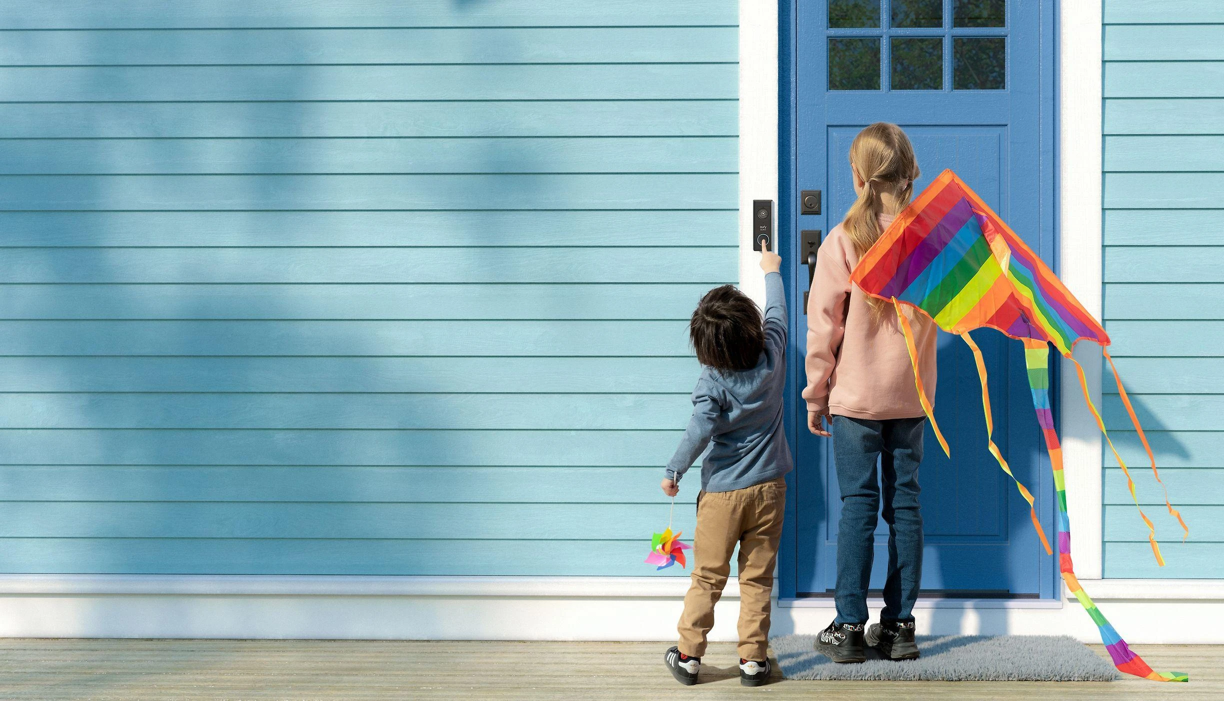 Anker Eufy Juodas Video Doorbell 2K, maitinamas baterijomis, tik priedas