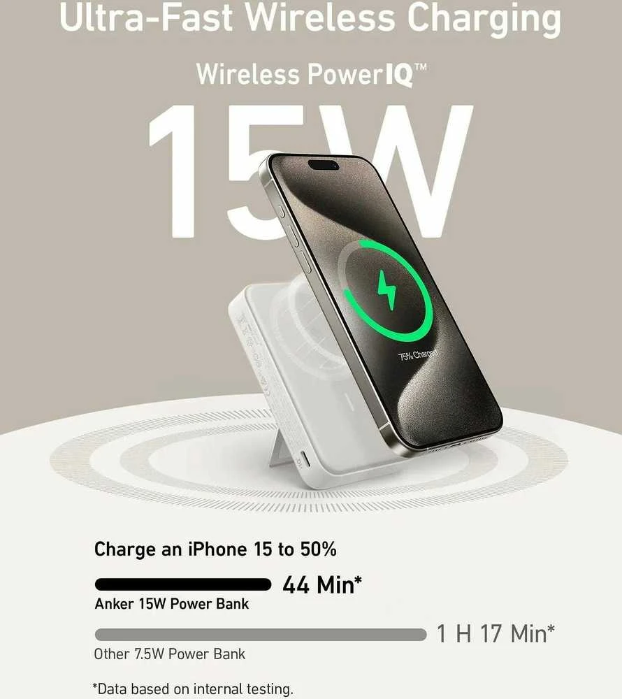 Išorinė Baterija - Anker MagGo 10000mAh 15W, Balta
