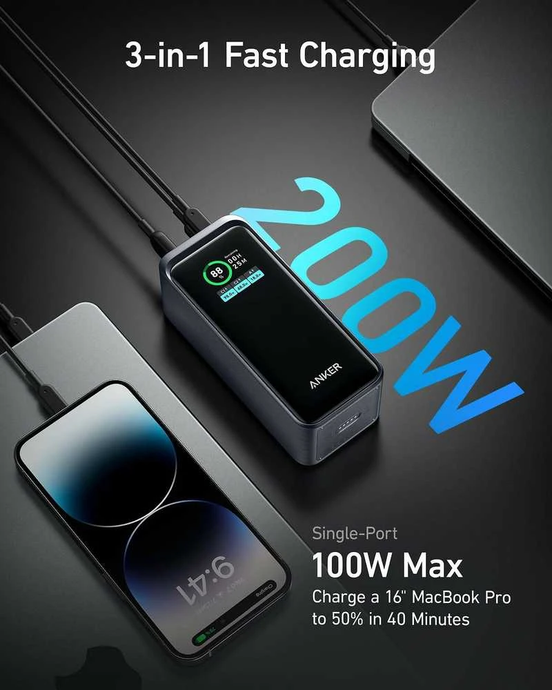 Nešiojamas įkroviklis Anker Prime 20000 mAh, 200 W