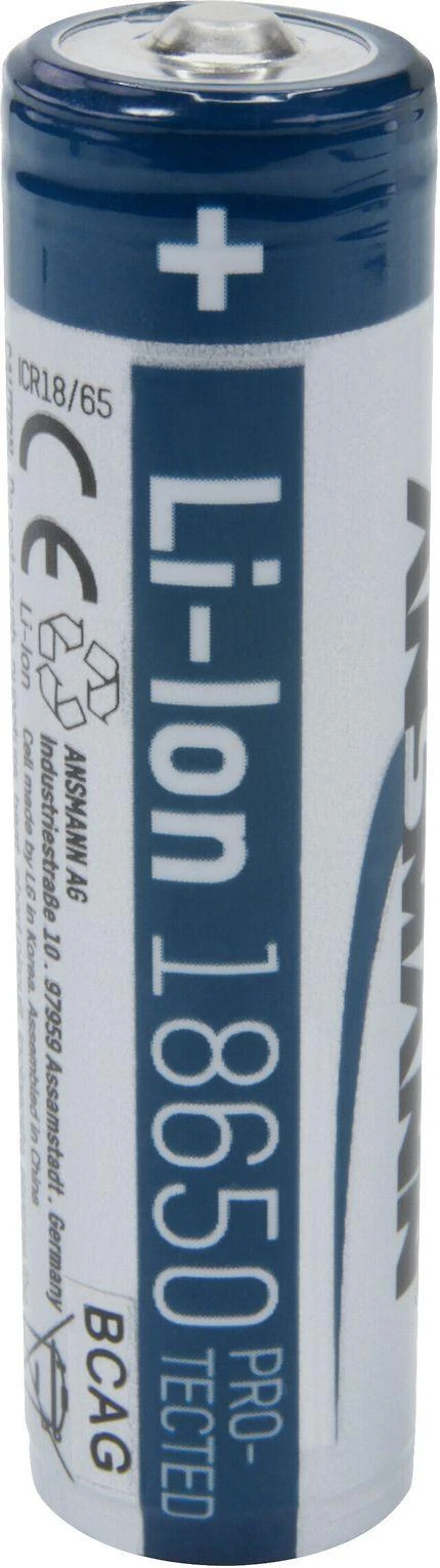Akumuliatorius 18650 3.6V 3500mAh Li-Ion su integruotu krovimo valdikliu PCM ANSMANN