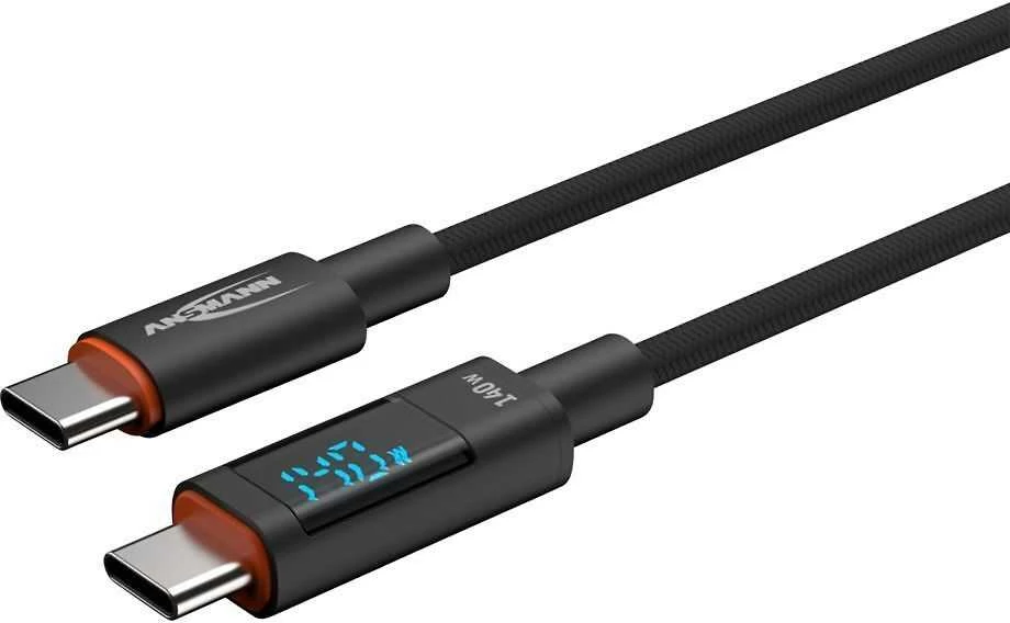 Kabelis USB Ansmann USB-C/USB-C 1700-0176 1.2 m 140 W Antracyt