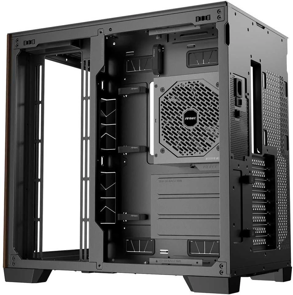 „Antec C8 Midi-Tower“, grūdintas stiklas ir mediena