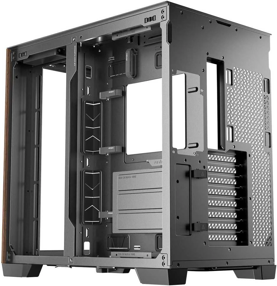 „Antec C8 Midi-Tower“, grūdintas stiklas ir mediena