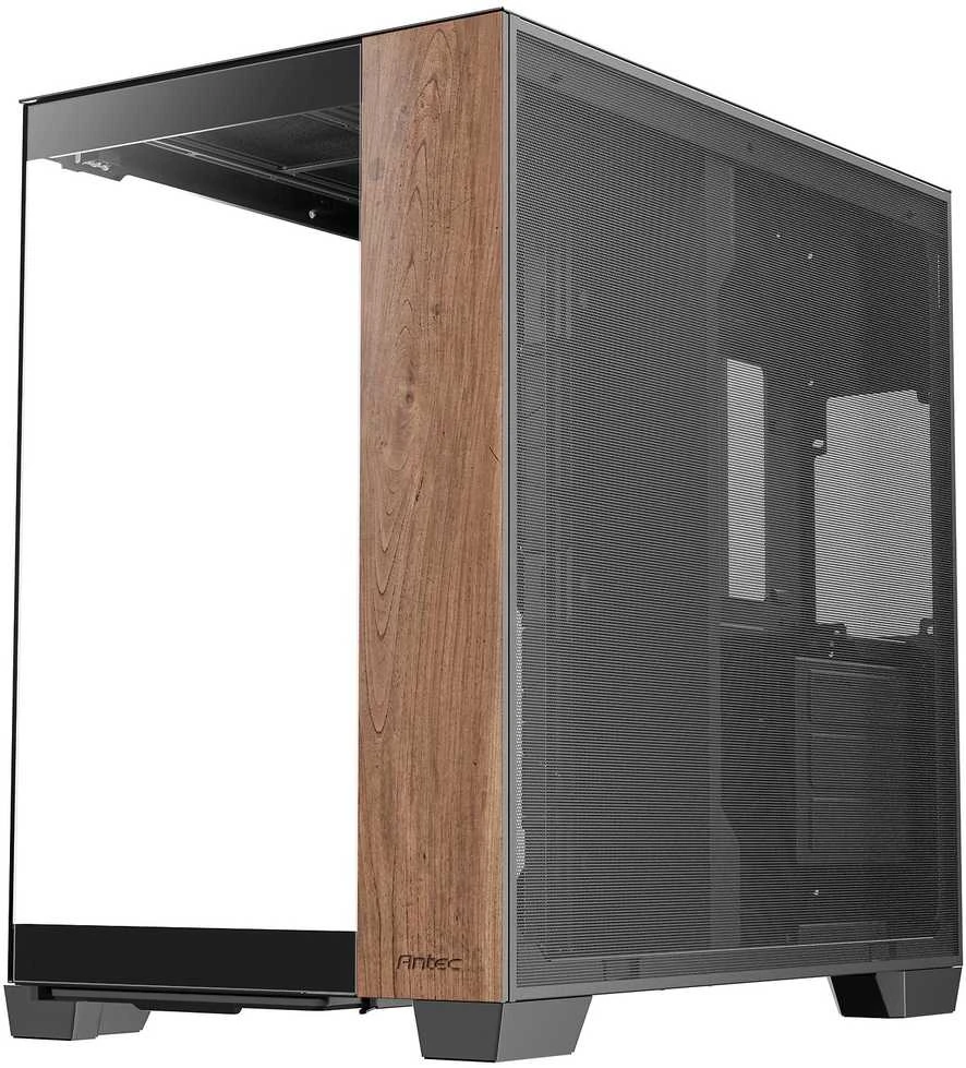 „Antec C8 Midi-Tower“, grūdintas stiklas ir mediena