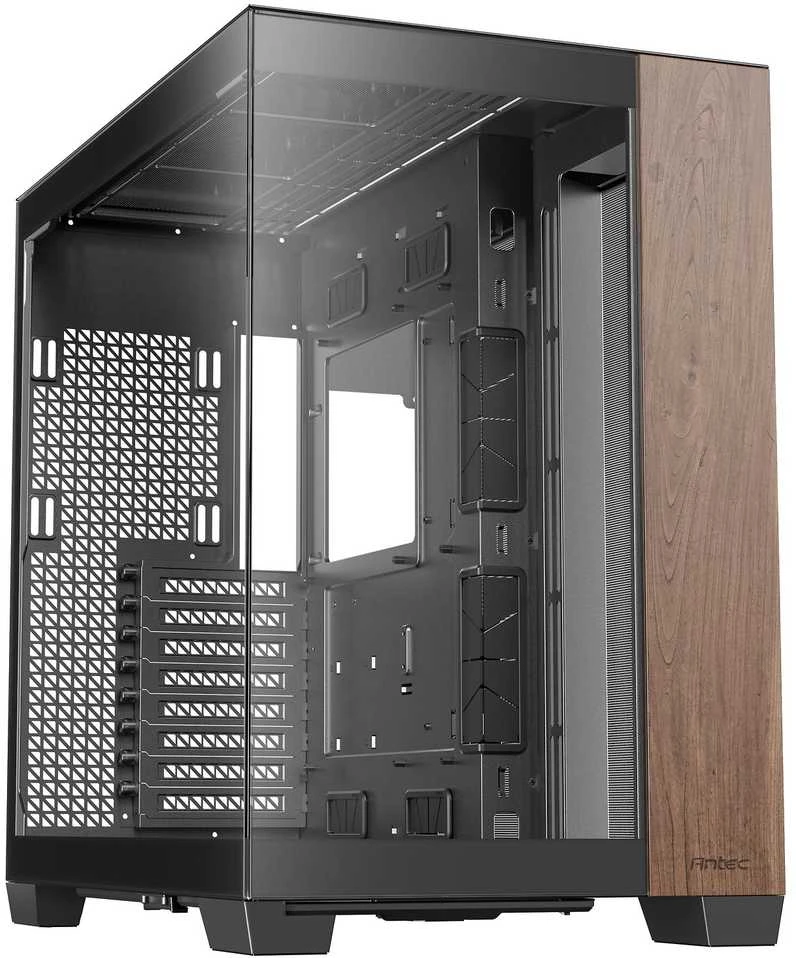 „Antec C8 Midi-Tower“, grūdintas stiklas ir mediena
