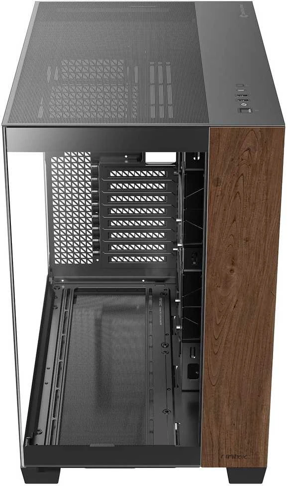 „Antec C8 Midi-Tower“, grūdintas stiklas ir mediena