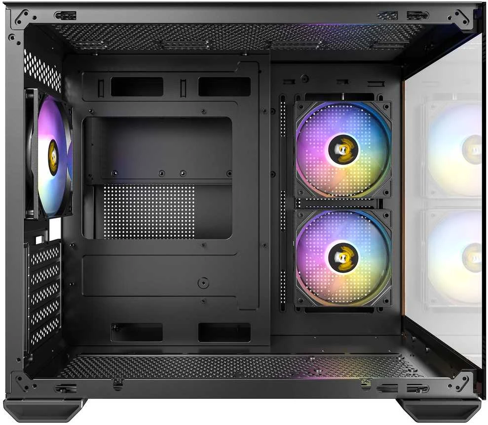 Antec CX600M Wood PC kompiuterio korpusas, Mini-Tower, Micro-ATX, Tempered Glass – juodos spalvos, Holz
