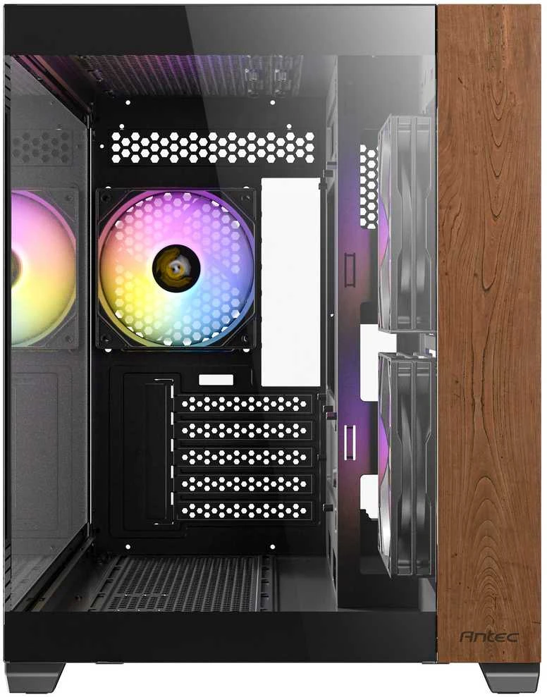 Antec CX600M Wood PC kompiuterio korpusas, Mini-Tower, Micro-ATX, Tempered Glass – juodos spalvos, Holz
