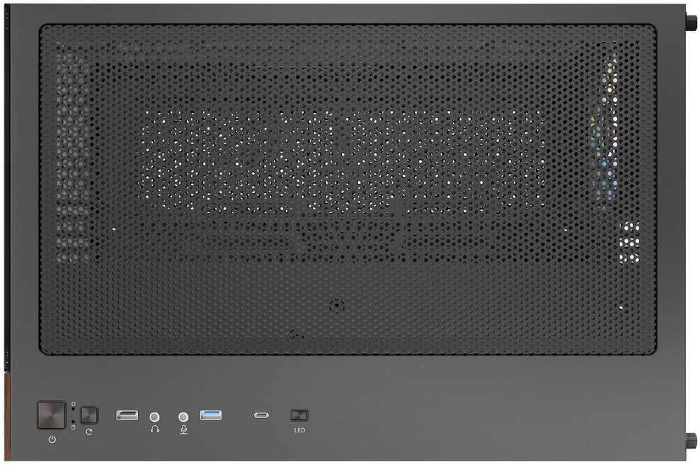 Antec CX600M Wood PC kompiuterio korpusas, Mini-Tower, Micro-ATX, Tempered Glass – juodos spalvos, Holz
