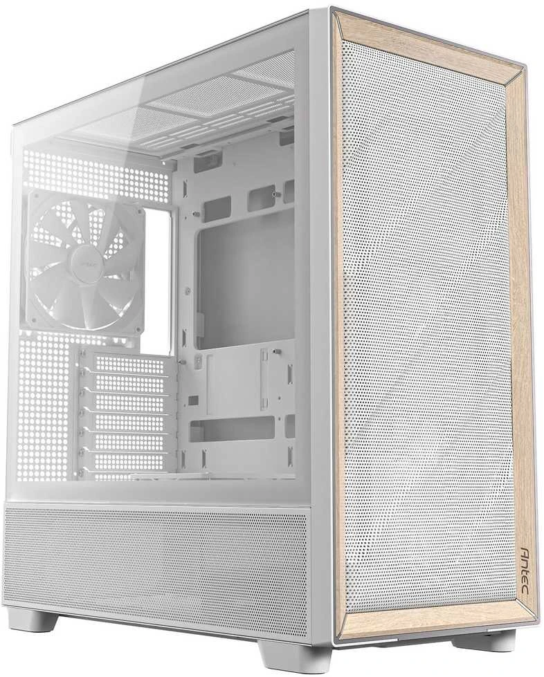 Antec Flux kompiuterio korpusas, Mid Tower, E-ATX, Tempered Glass – baltos spalvos