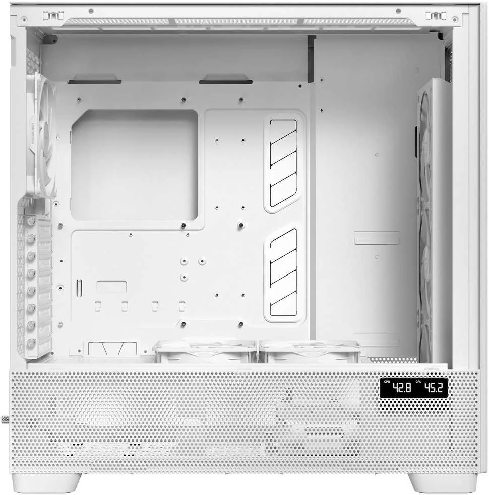 Antec Flux Pro kompiuterio korpusas, full tower, E-ATX, tempered glass – baltos spalvos