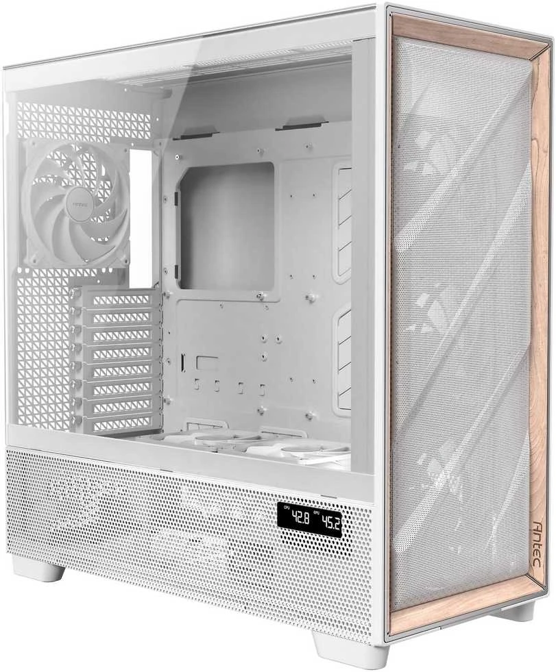 Antec Flux Pro kompiuterio korpusas, full tower, E-ATX, tempered glass – baltos spalvos