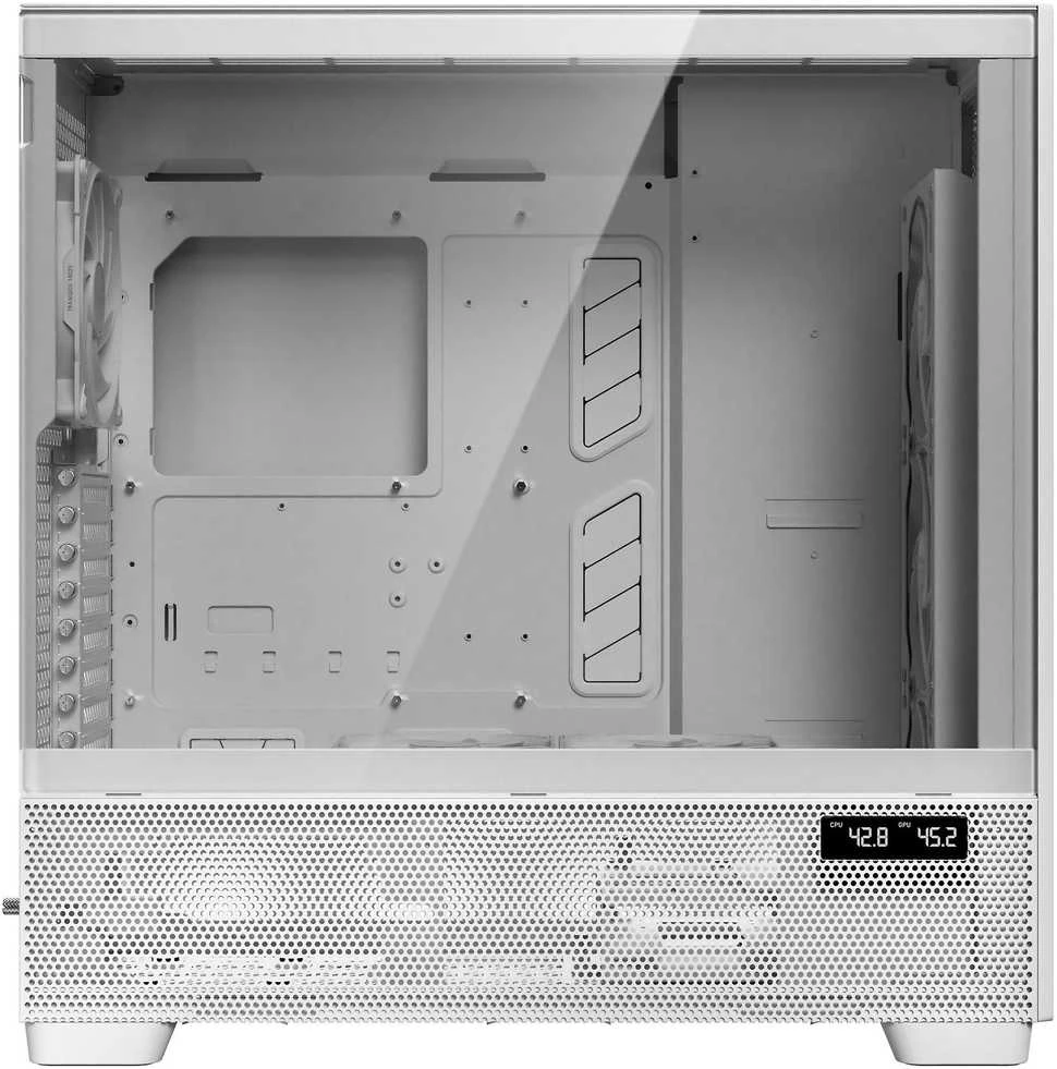 Antec Flux Pro kompiuterio korpusas, full tower, E-ATX, tempered glass – baltos spalvos