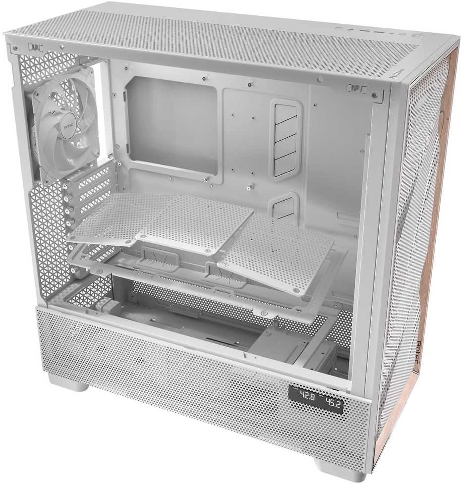 Antec Flux Pro kompiuterio korpusas, full tower, E-ATX, tempered glass – baltos spalvos