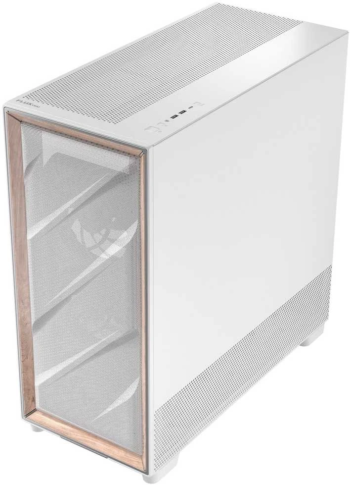 Antec Flux Pro kompiuterio korpusas, full tower, E-ATX, tempered glass – baltos spalvos