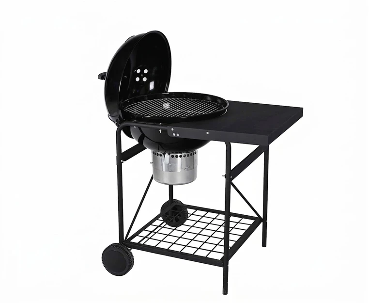 Anton Oliver Fire 57 cm emaloitu hiiligrilli sivupöydällä