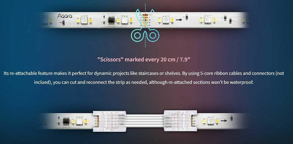 Aqara T1 LED juosta RGB+CCT Zigbee (RLS-K01D)