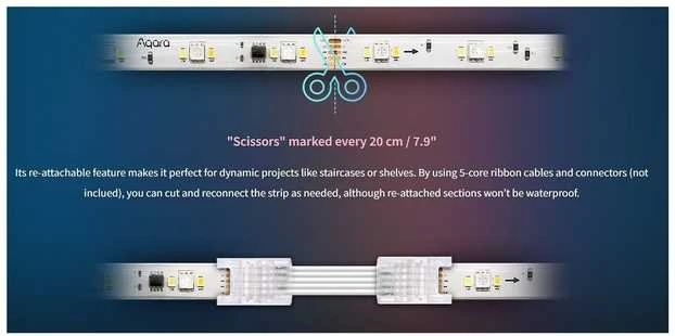 Aqara T1 LED juosta RGB+CCT Zigbee (RLS-K01D)