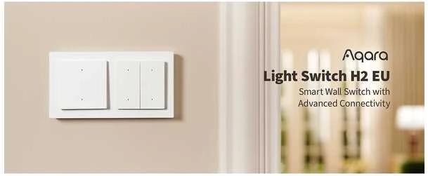 Aqara H2 Išmanus 2 mygtukų 1 kanalo zigbee, Thread jungiklis (WS-K07D)