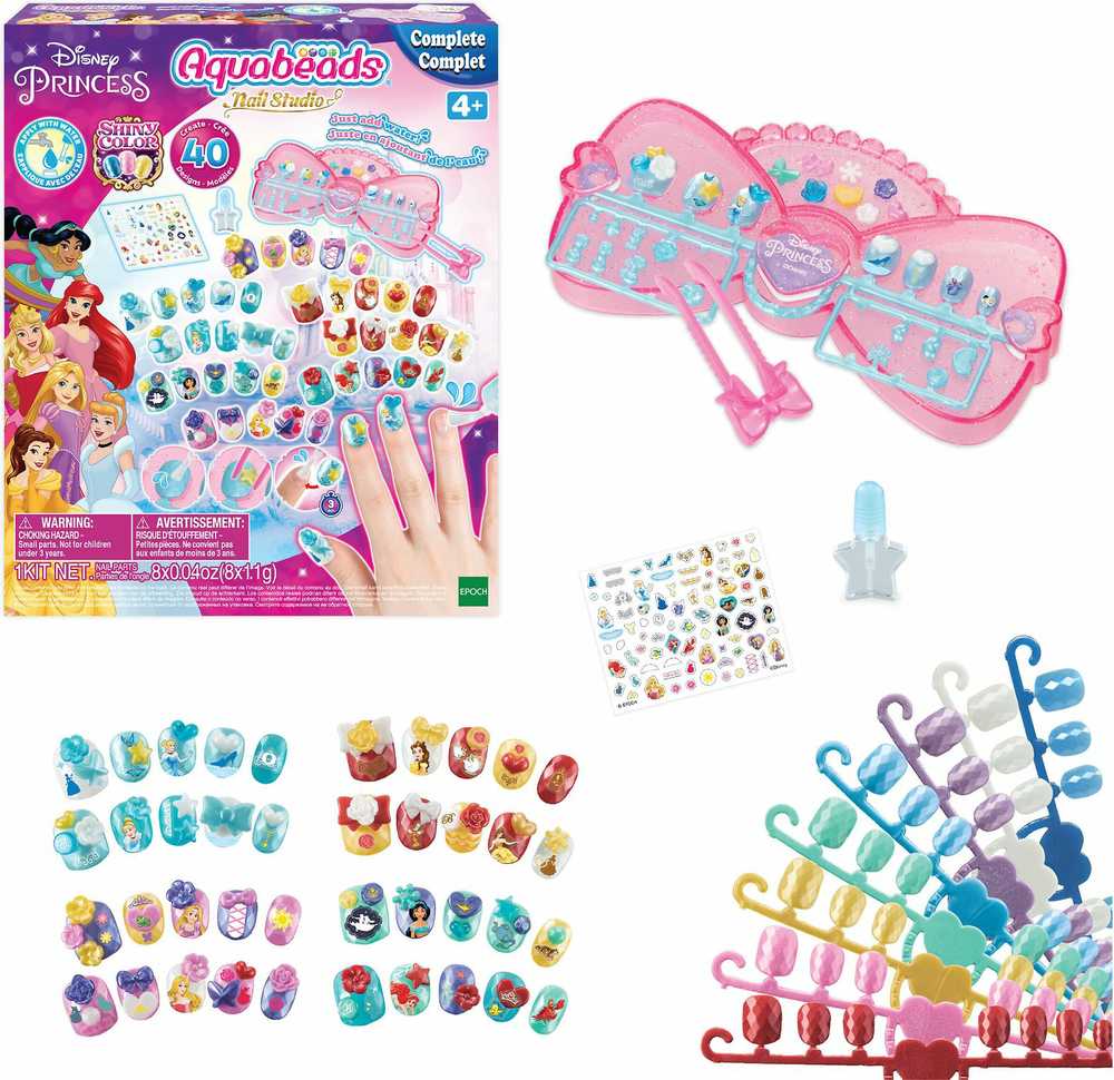 Vaikiškas nagų dekoravimo rinkinys Epoch Aquabeads Disney Princess