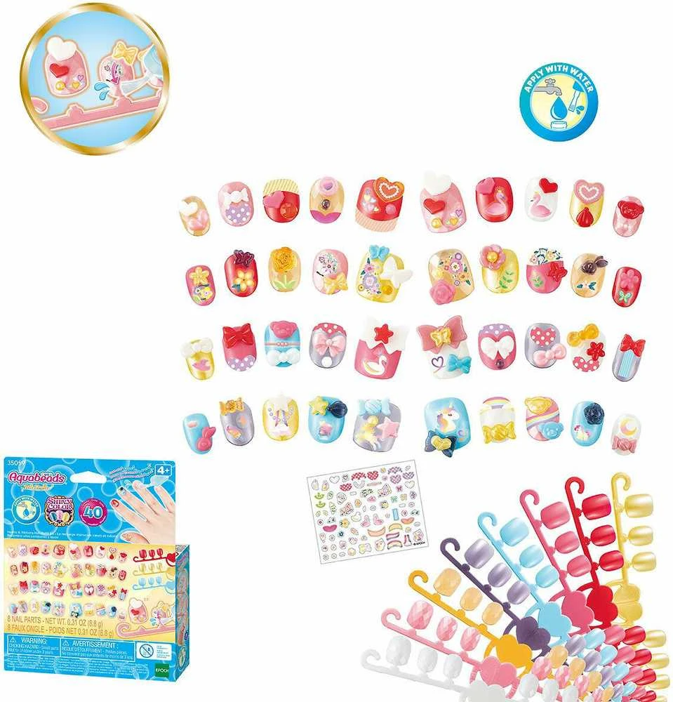 Aquabeads Nail Studio papildymo rinkinys su lipdukais