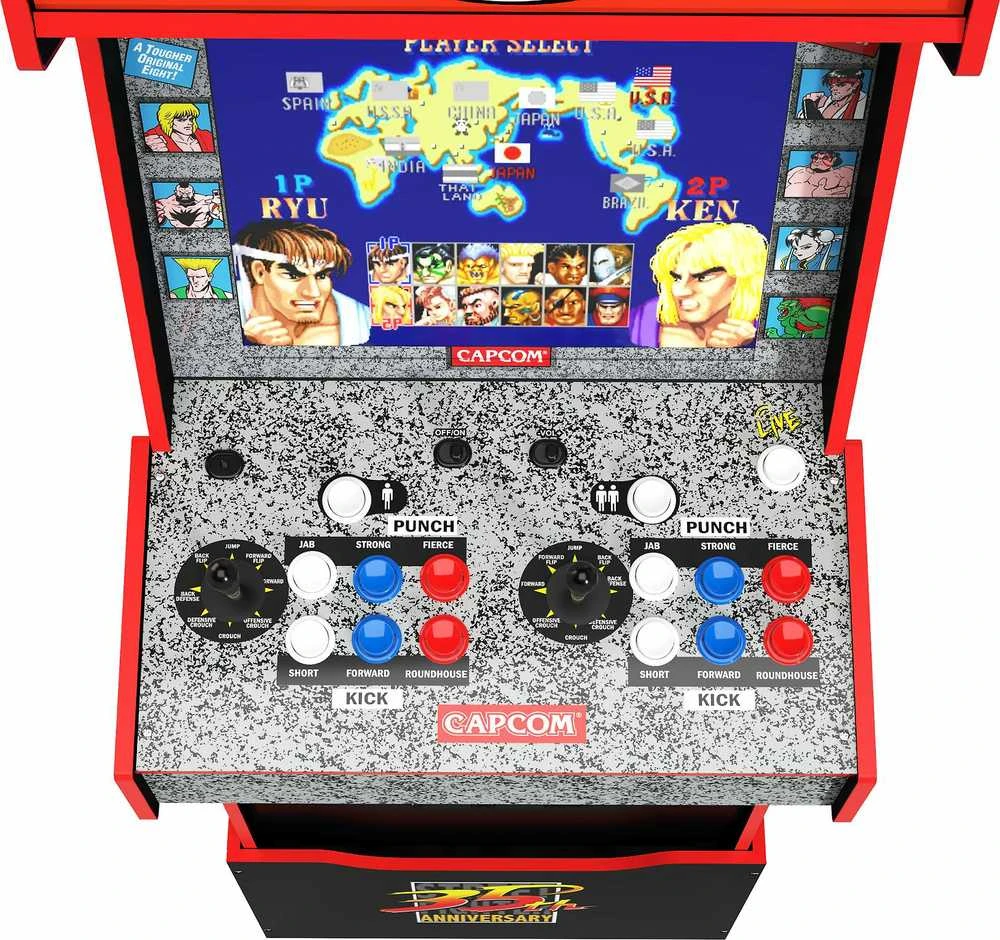 „Street Fighter Capcom“ žaidimų konsolė „Retro Arcade1up 14“ su „Wi-Fi“ ryšiu