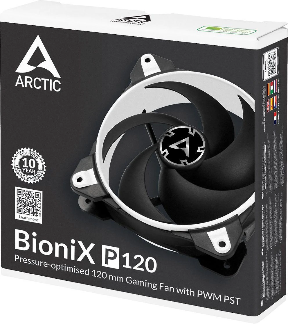 Arctic Cooling ARCTIC BioniX P120 Kompiuterio korpusui Aušintuvas 12 cm Juoda, Balta