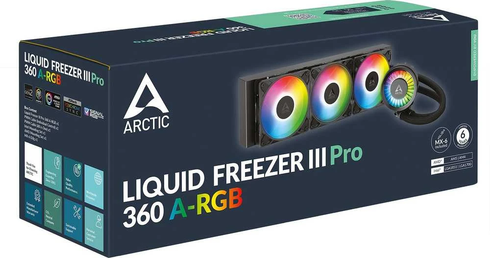 ARCTIC Liquid Šaldiklis III Pro 360 A-RGB procesoriaus aušintuvas, juodas